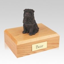 Shar Pei Bronze Large Dog Urn