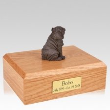 Shar Pei Chocolate Sitting X Large Dog Urn