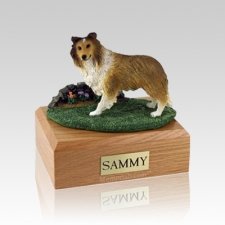 Sheltie Sable Standing Medium Dog Urn