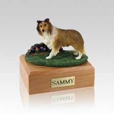 Sheltie Sable Standing Small Dog Urn
