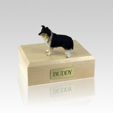 Sheltie Tri-Color Small Dog Urn