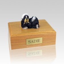 Shih Tzu Black & White Large Dog Urn