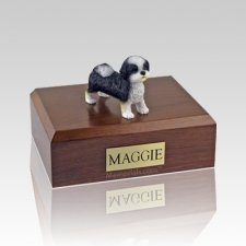 Shih Tzu Black & White Puppycut Large Dog Urn