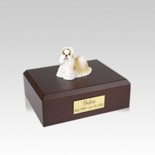 Shih Tzu Gold & White Standing Small Dog Urn