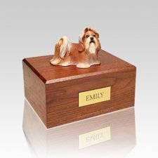 Shih Tzu Red & White Medium Dog Urn