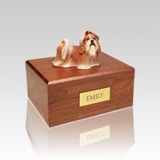 Shih Tzu Red & White Small Dog Urn