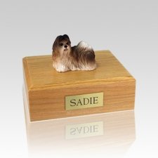 Shih Tzu Rust Red & White Medium Dog Urn