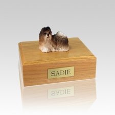 Shih Tzu Rust Red & White Small Dog Urn