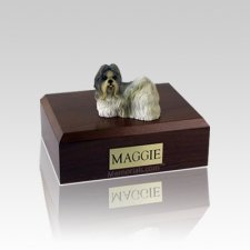 Shih Tzu White & Gray Small Dog Urn