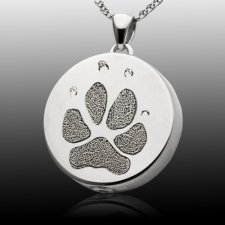 Signet Paw 14k White Gold Print Cremation Keepsakes