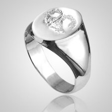 Pet Signet Ring Print White Gold Keepsake