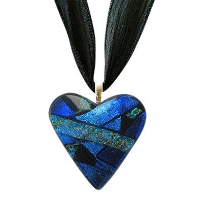 Silver Blue Heart Ashes Pendant