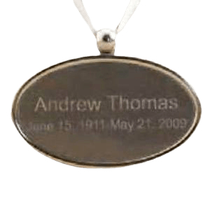 Silver Oval Urn Pendant