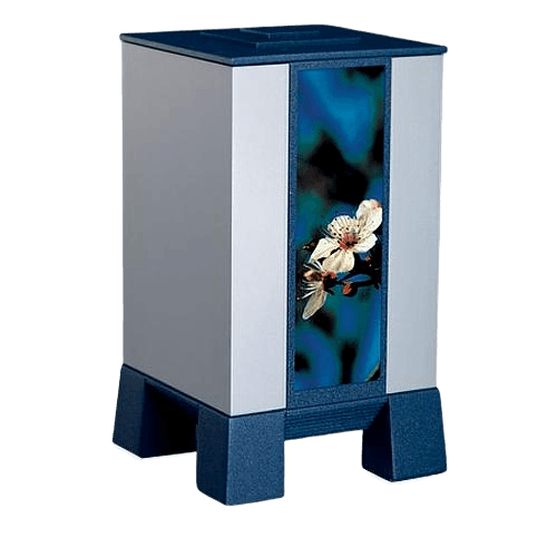 Silver & Cherry Cremation Urn