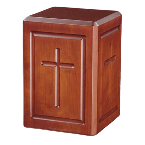 Simplicity Cross Wood Cremation Urn