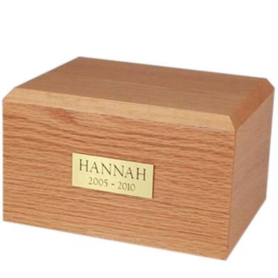 Simplicity Oak Pet Cremation Urn