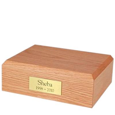 Simplicity Oak Small Pet Cremation Urn