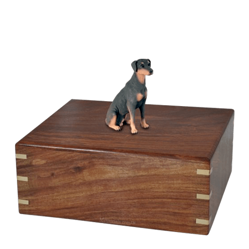 Sitting Doberman Large Doggy Urn