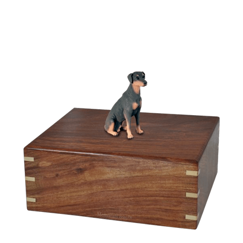 Sitting Doberman Medium Doggy Urn