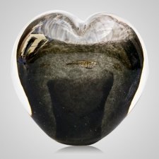 Slate Gray Cremation Ash Glass Heart