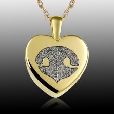 Small Heart Nose 14k Gold Print Cremation Keepsake