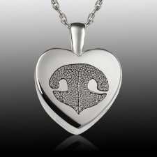 Small Heart Nose Sterling Print Cremation Keepsake