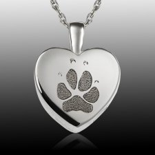 Small Heart Paw Print Cremation Keepsakes