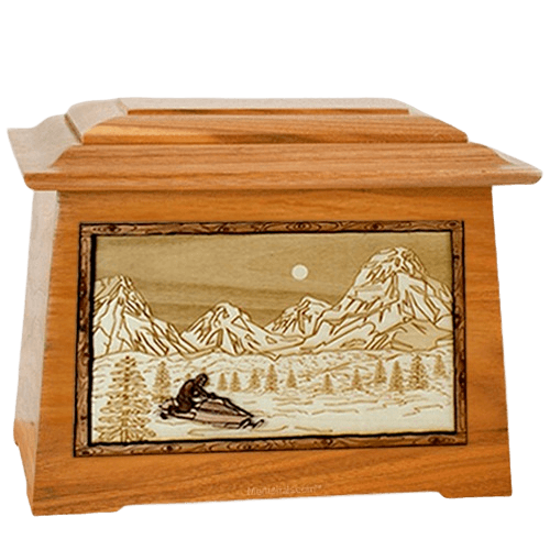 Snowmobile Mahogany Aristocrat Cremation Urn