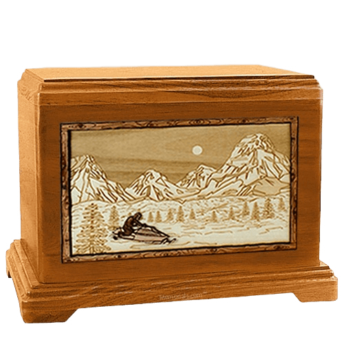 Snowmobile Mahogany Hampton Cremation Urn