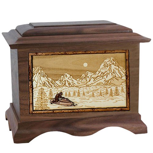 Snowmobile Wood Cremation Urns