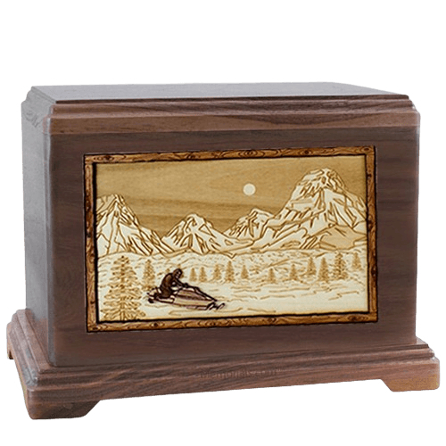 Snowmobile Walnut Hampton Cremation Urn