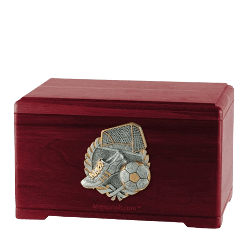 Soccer Fan Rosewood Cremation Urn