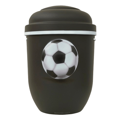 Soccer Biodegradable Urn in Black