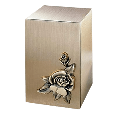Solitude Rose Bronze Cremation Urn