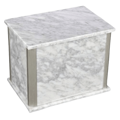 Solitude Silver Bianco Carrara Marble Companion Urn