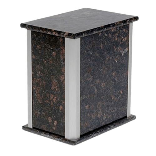 Solitude Silver Tan Brown Granite Urn