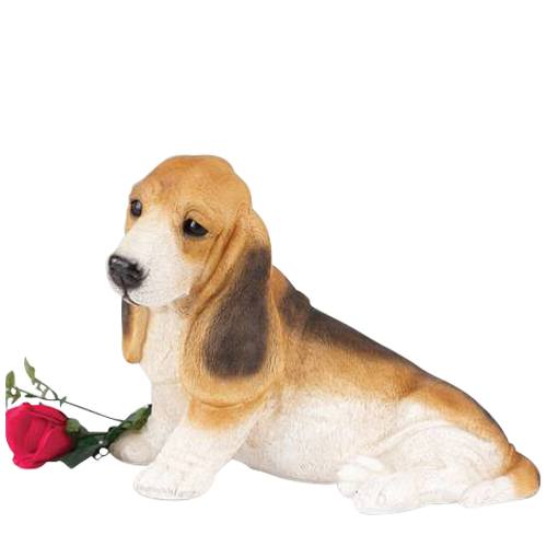 Spotted Basset Hound Cremation Urn