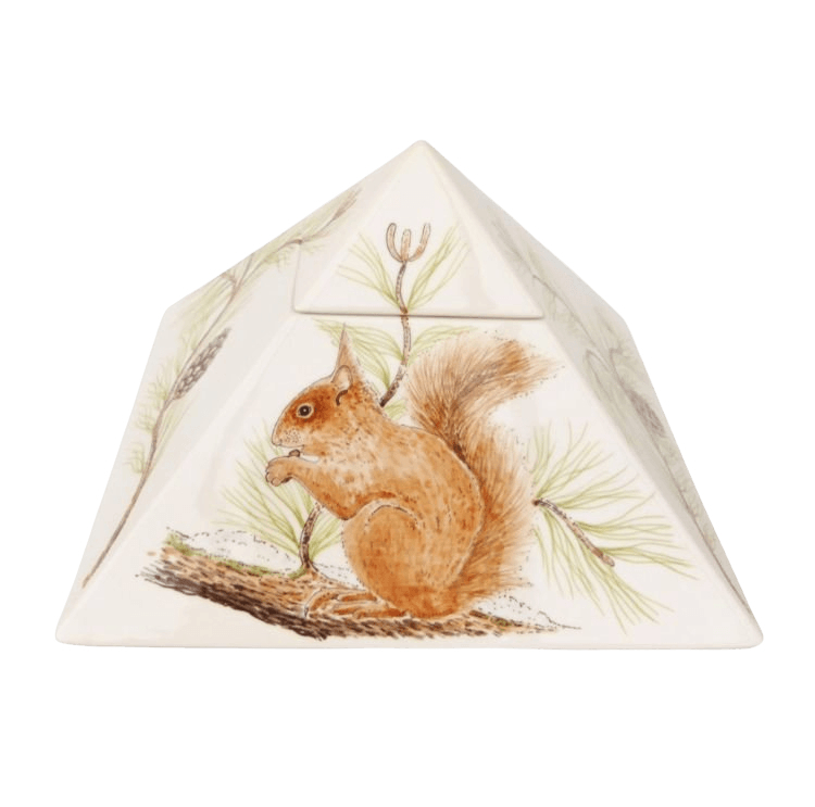 Squirrel Pyramid Keepsake Ceramic Urn