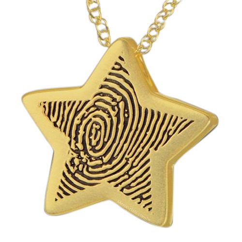 Star 14k Gold Cremation Print Keepsake