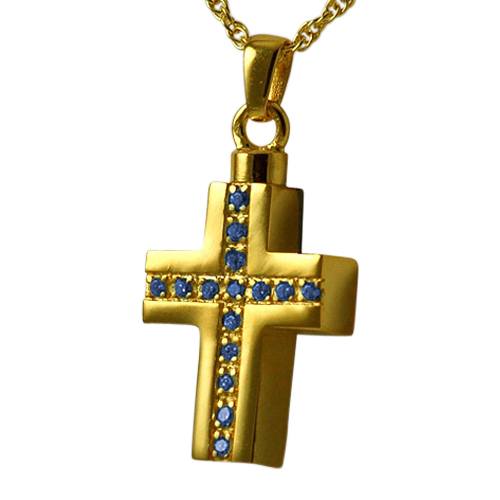 Emerald Crystal Cross Keepsake Pendant IV