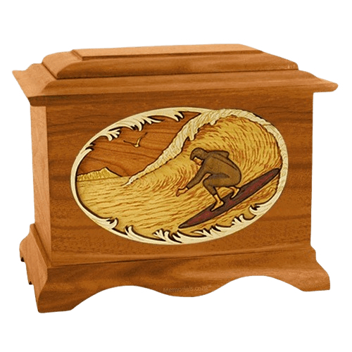 Surfer Mahogany Cremation Urn