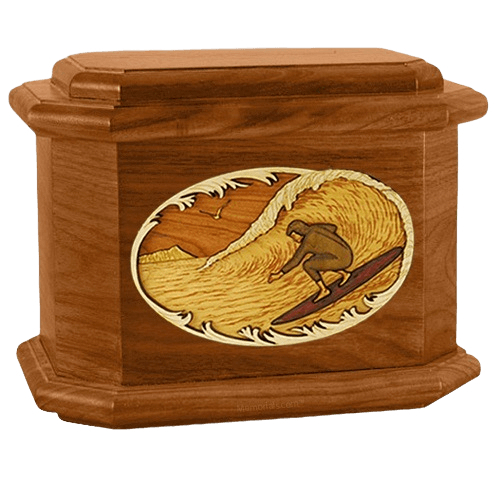 Surfer Mahogany Octagon Cremation Urn