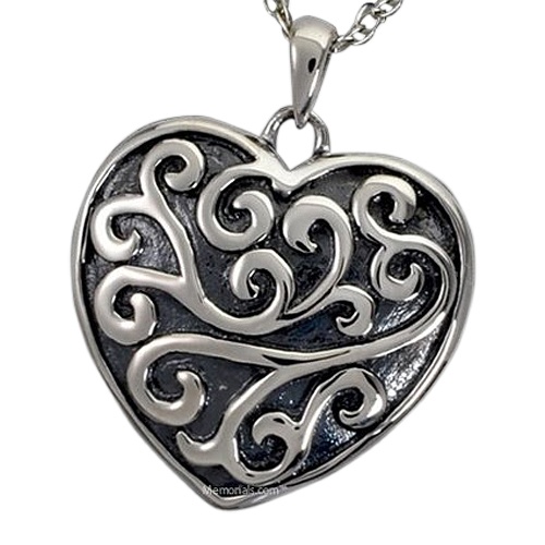 Swirling Heart Cremation Pendant III