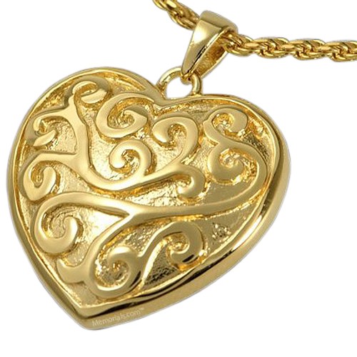 Swirling Heart Cremation Pendant IV