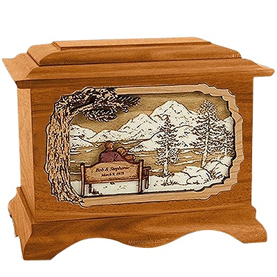 Together Always Mahogany Cremation Urn for Two