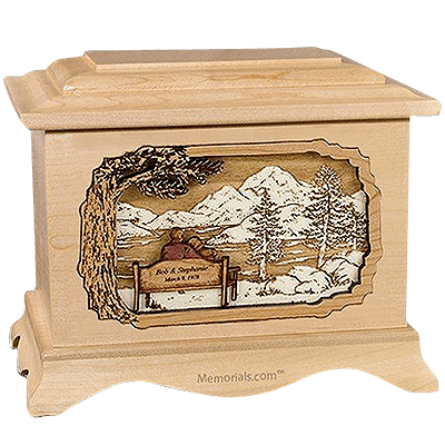 Together Always Maple Cremation Urn for Two