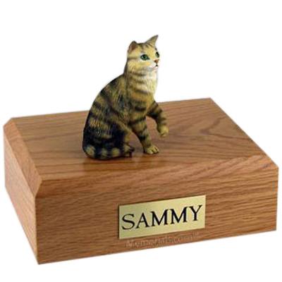Tabby Brown Sitting X Large Cat Cremation Urn