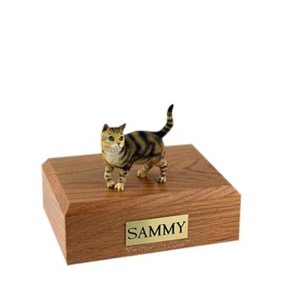 Tabby Brown Standing Small Cat Cremation Urn