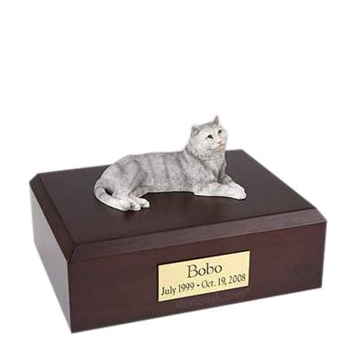Tabby Gray Large Cat Cremation Urn
