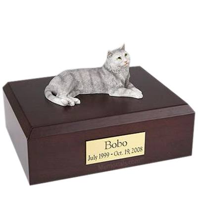 Tabby Gray X Large Cat Cremation Urn